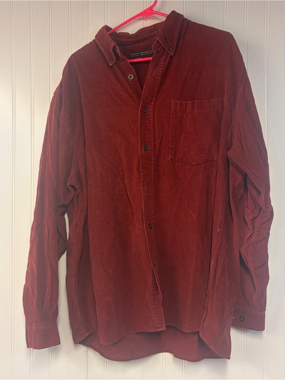 Royal Robbin’s Corduroy Button-Down Shirt - Rust Red XL